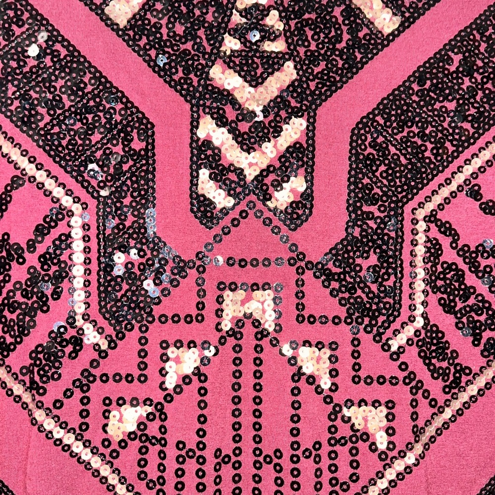Express Burgundy and Black Sequin Dress - Picture 3 of 13